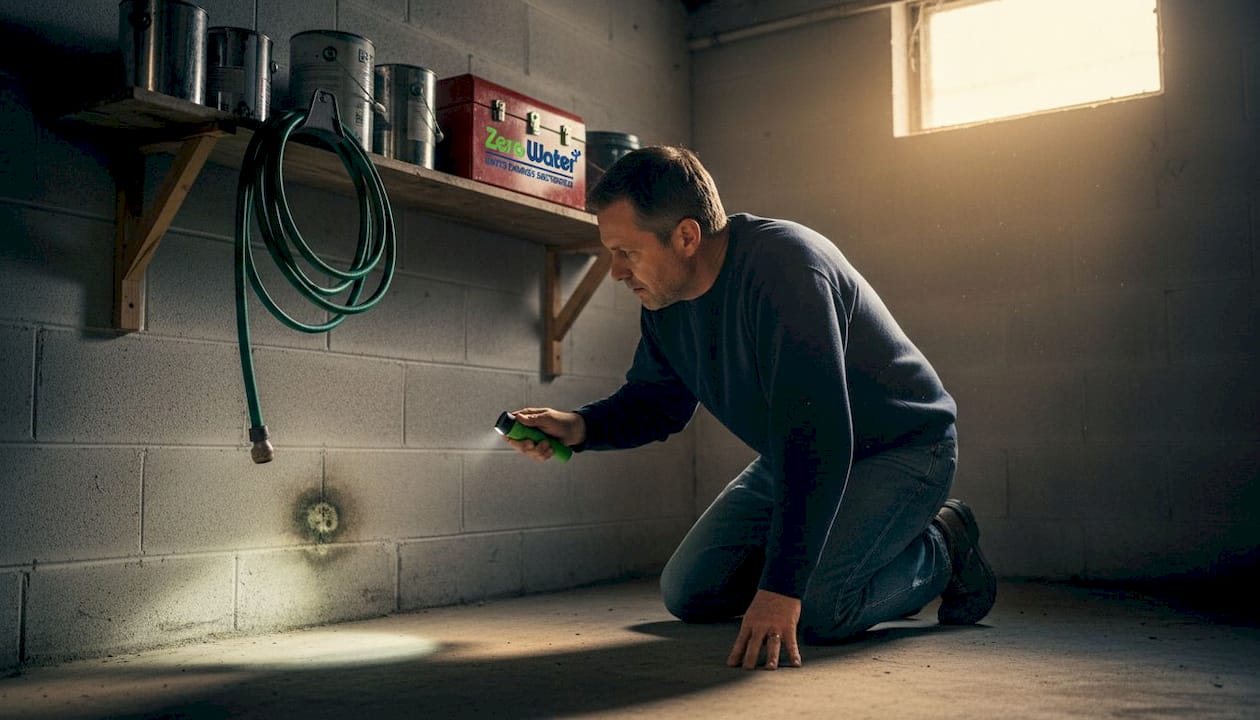 1778142634657_image Homeowner inspecting basement mold problem