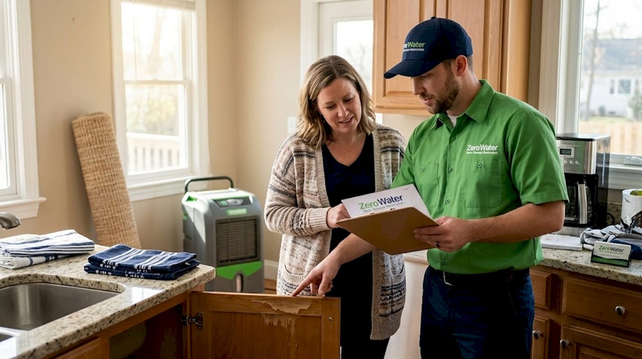 1778400799341_Homeowner-and-technician-assessing-water-damage Homeowner and technician assessing water damage