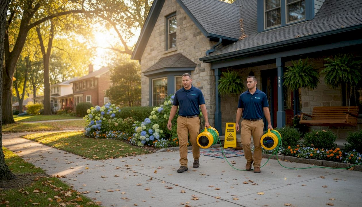 Restoration technicians bring air movers from home