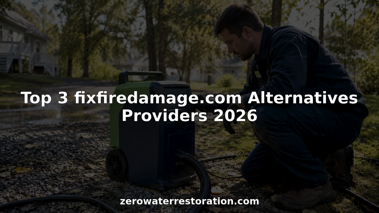 Water damage restoration technician operating extraction equipment