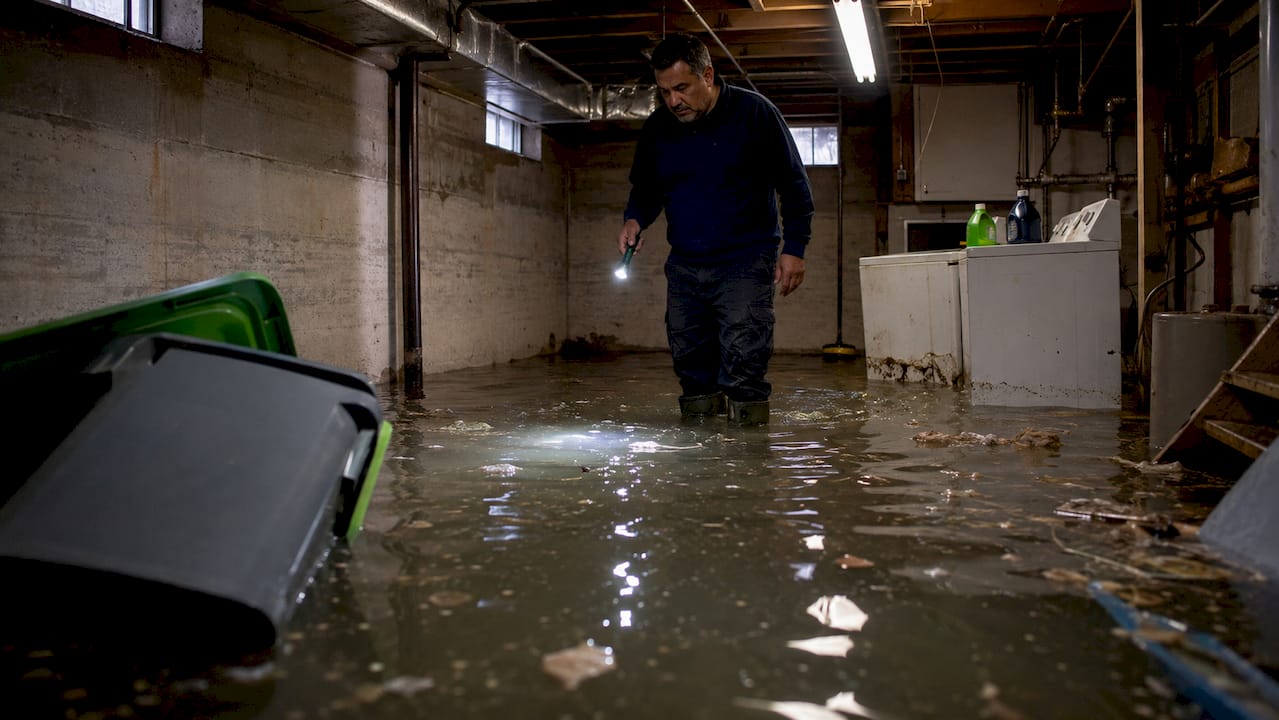 1782538519321_Homeowner-inspecting-living-room-flood-damage Homeowner inspecting living room flood damage