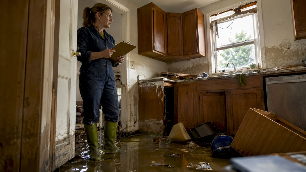 1783580042985_Homeowner-assessing-storm-flood-damage-indoors Homeowner assessing storm flood damage indoors