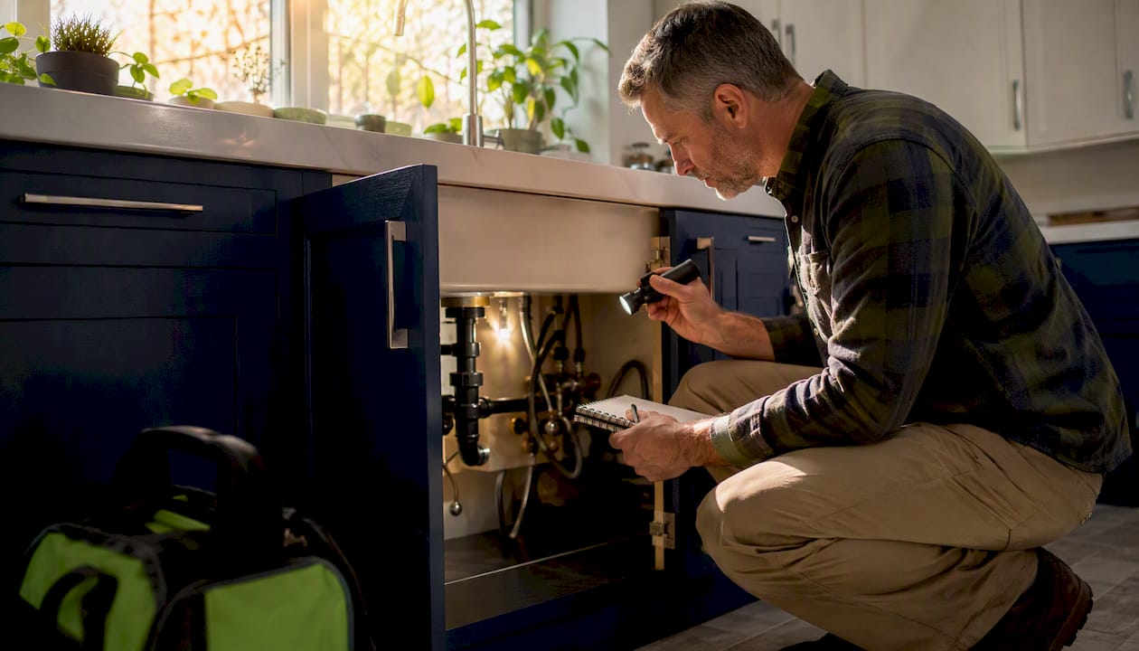 1785646724631_Homeowner-inspecting-water-meter-in-basement Homeowner inspecting water meter in basement